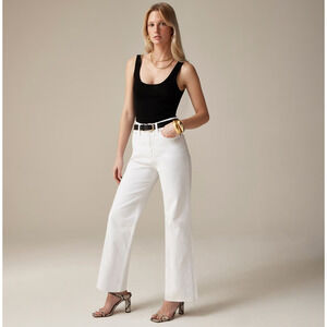 J.Crew Slim Wide Leg Jean White High Waisted Classic Stretch Denim US 27 NWT